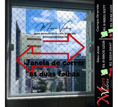 Janela de correr 2 ( duas ) folhas